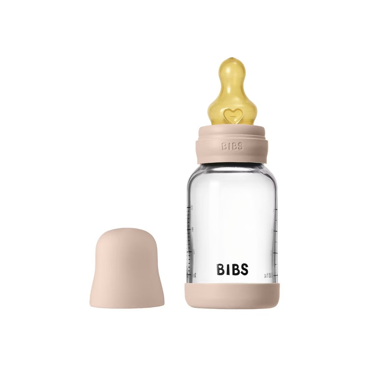 Bibs Glass Baby Bottle with Latex Nipple 4 oz