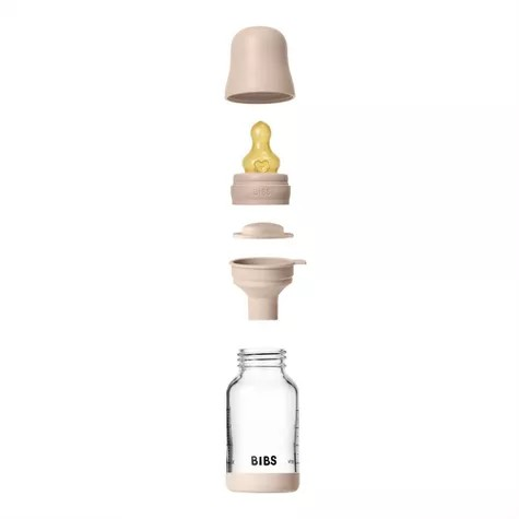 Bibs Glass Baby Bottle with Latex Nipple 4 oz